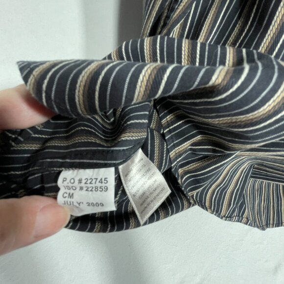 RED X Button-Down Shirt LS L, shades of grey brown & silver stripe 100% cotton - Picture 5 of 5